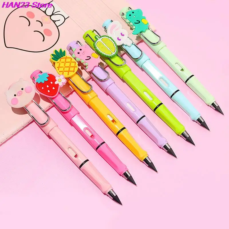 

Creative Animal Fruit Keep Writing Clip Pencil With Eraser Cute Drawing Painting Pens School Office Supplies