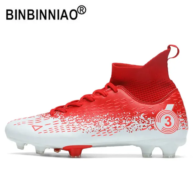 Binbinniao size professional football shoes men kids boys original soccer shoes sneakers cleats futsal