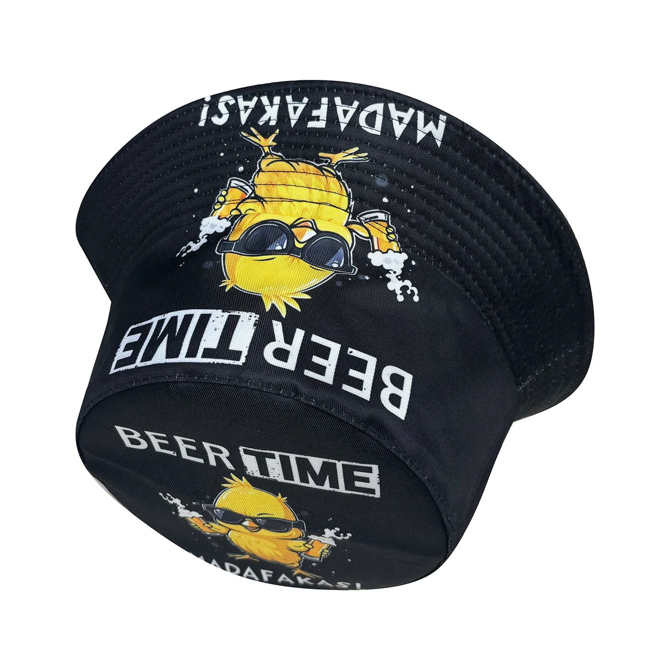 Cool Duck 'Beer Time' Reversible 3D Graphic Bucket Hat - Lightweight, Foldable, Unisex Sun Protection for Beach and Casual Outfits