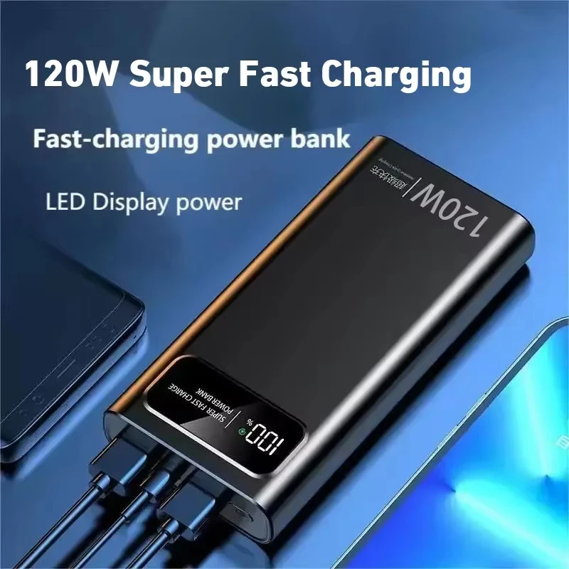 Xiaomi 120W Super Fast Charging 200000mAh High Capacity Power Bank Battery Digital Display Power Bank For Iphone Samsung Huawei 2