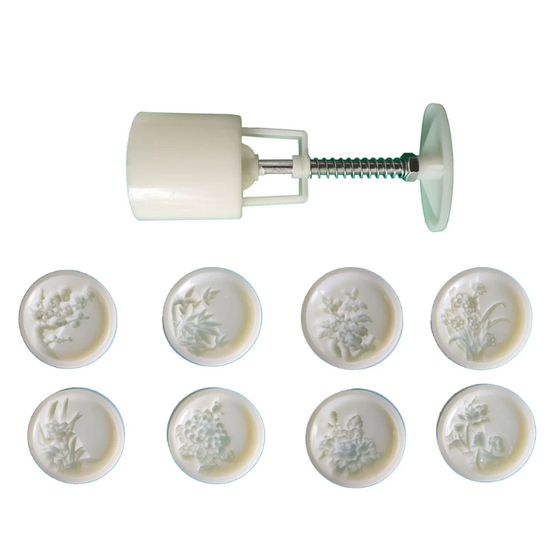 

Hand-Pressure Moon Cake Mold Flower Pattern Cookie Stamps Mooncake Makers