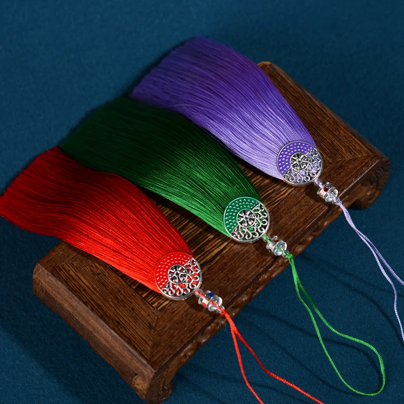 Tassel Handmade Silk Craft Tassels Beaded Fringe Tassels with Cord Loop for DIY Crafts Jewelry Making Accessories 1/2Pcs 15cm