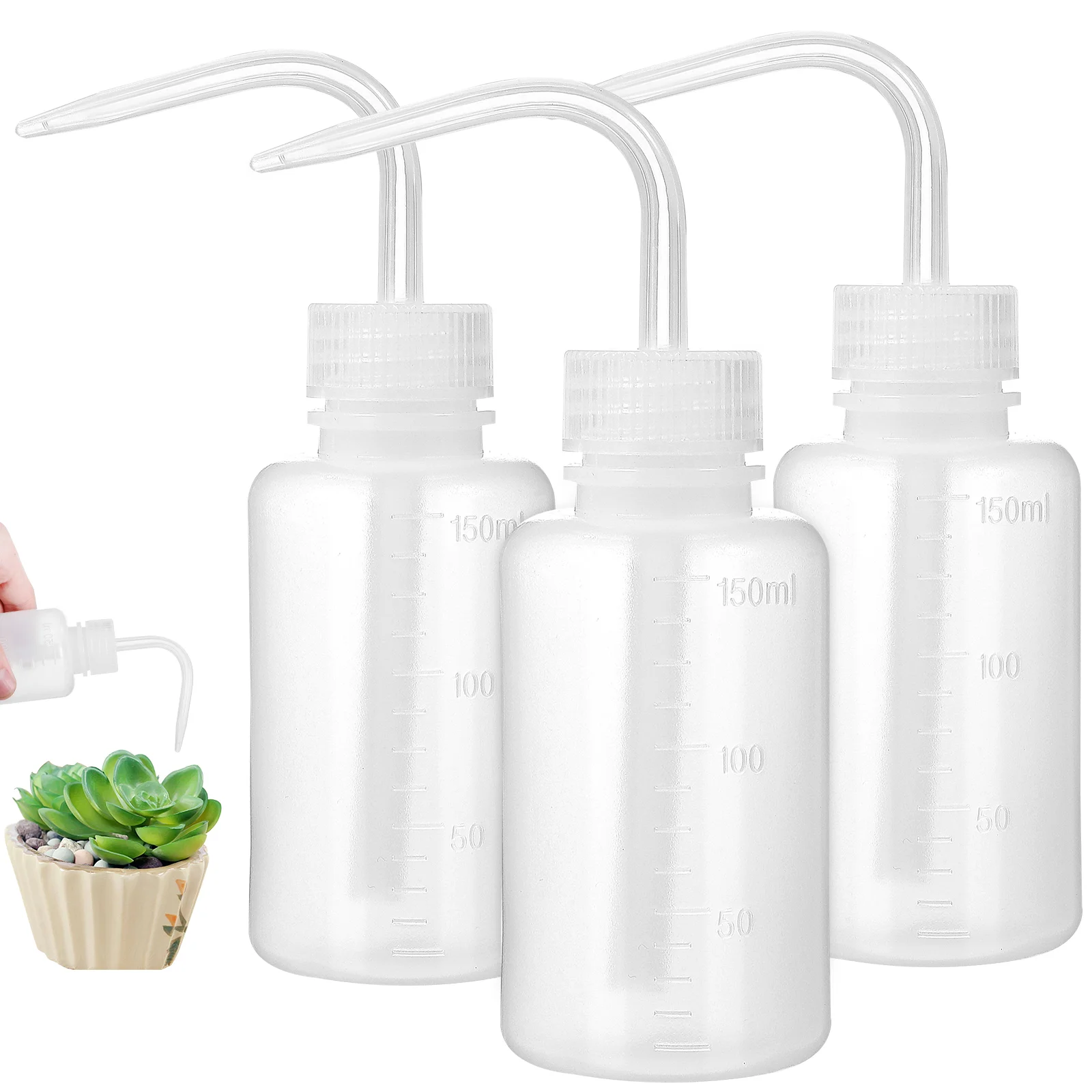 3 Pcs Plastic Bottles Plastics Squeeze Succulents Houseplants Indoor Live Washing Tool