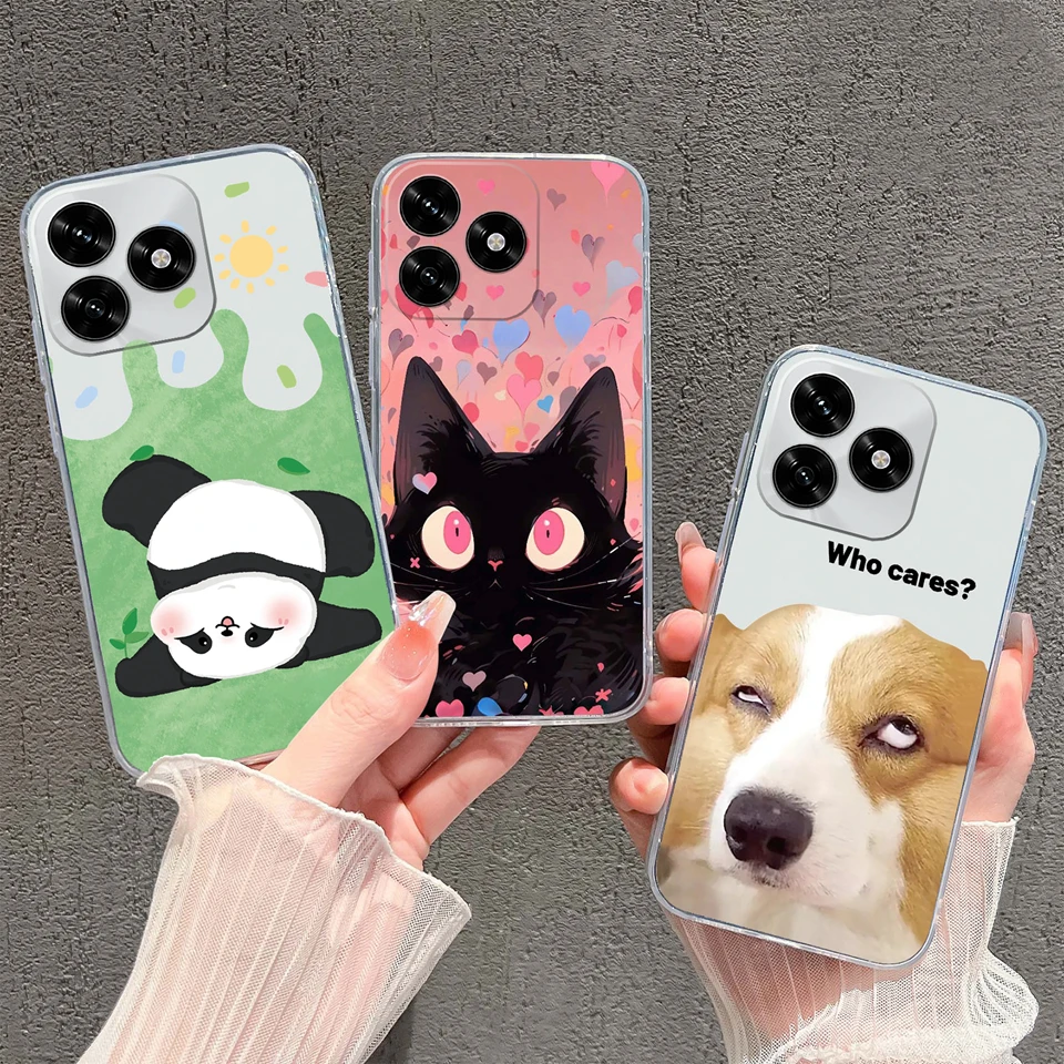 Sunset Rabbit Cat Luxury Anti-Slip Transparent Phone Case
