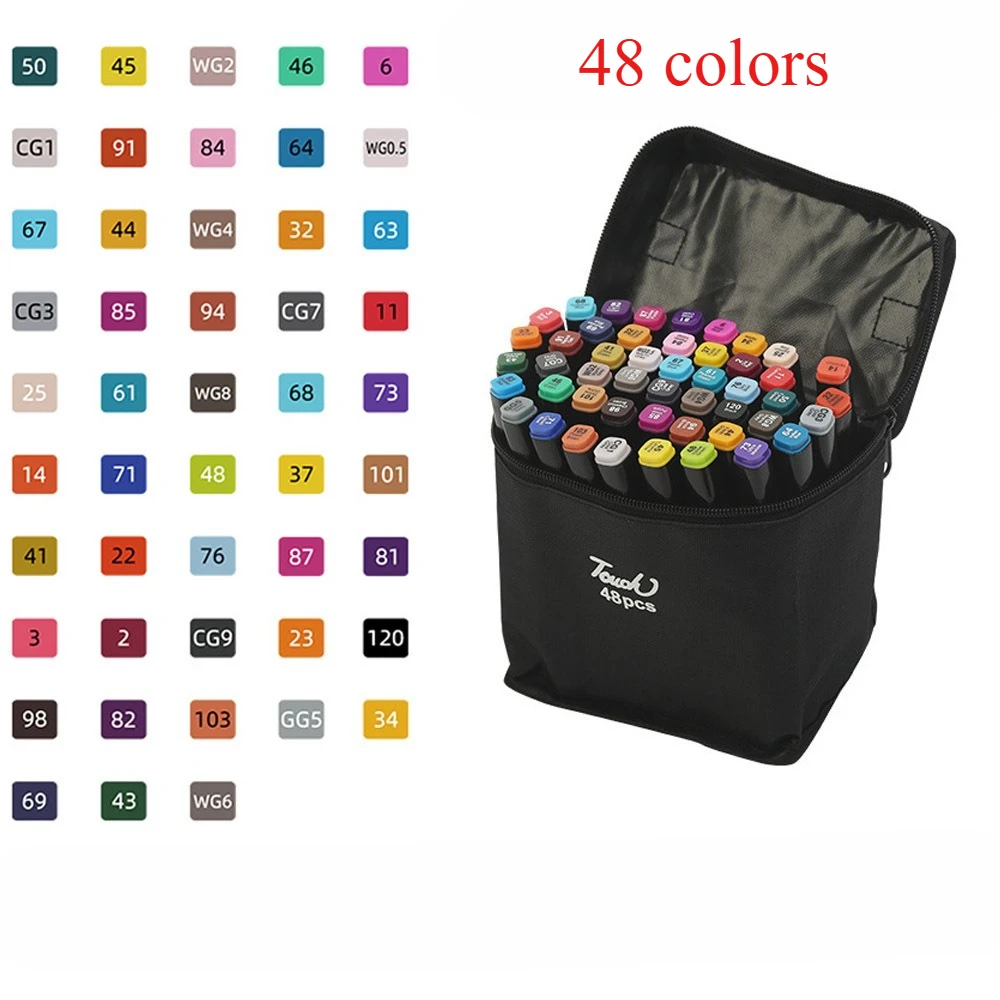 24/48/80 لون الزيتية أقلام تلوين مجموعة للرسم برأس...