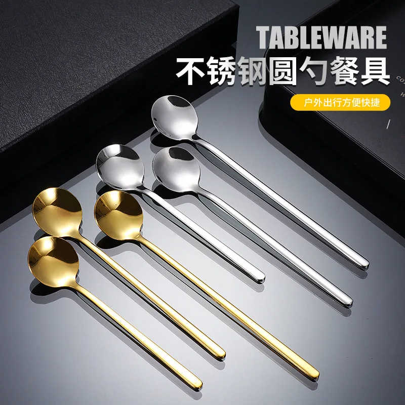 Stainless Steel Head Spoons Creative Home Tableware Teaspoon Coffee Ice Cream Honey Mixing Spoon Kitchen Dinnerware stainless steel spoon,tea spoon