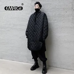 Men Padded Cotton Shirt Style Jacket Overcoat Male Japan Vintage Streetwear Punk Gothic Thin Parkas Coat Outerwear