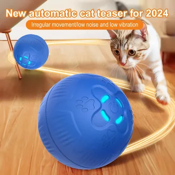 Smart Cat Rolling Ball Toys Rechargeable Cat Toys Ball Automatic Cat Baiter Random Motion for Cat USB Charging Bite Resistant 4