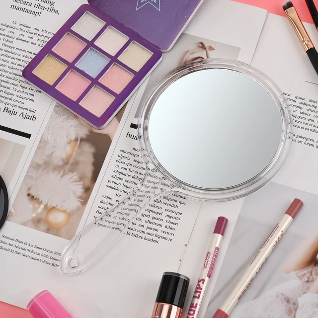 Miroir de maquillage grossissant double face avec poignée, miroir de détermination, barbiers de salon à domicile, coiffeurs, miroir à main pratique, 1x, 3x 4
