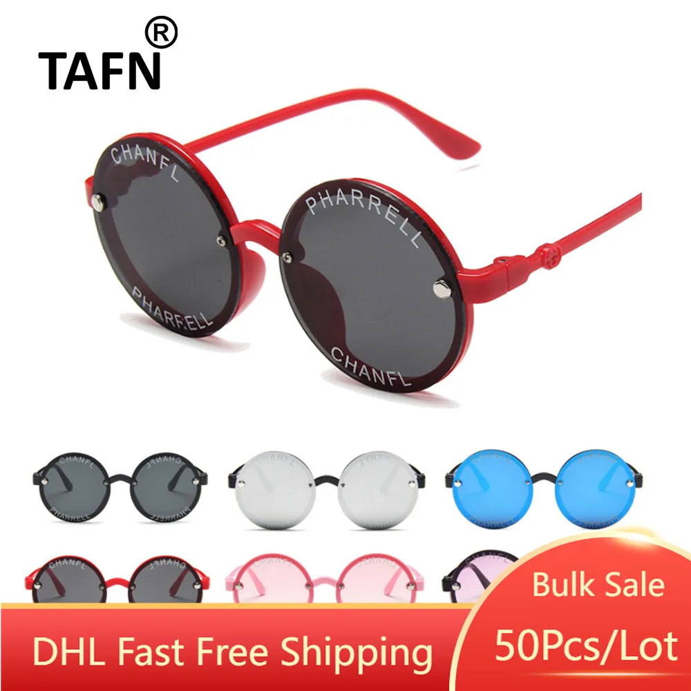50Pcs/Lot Bulk Item Wholesale Kids Sunglass Boy Girls Luxury Retro