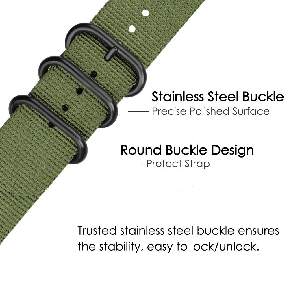 Durable Waterproof Nylon Military Watch Band - One-Piece Strap