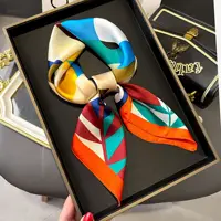 Fashion Print Silk Hairbands Scarf Women 2024 Spring New Elagant Floral Bandana Neck Kerchief Head Bands Foulard Female Scarfs 4