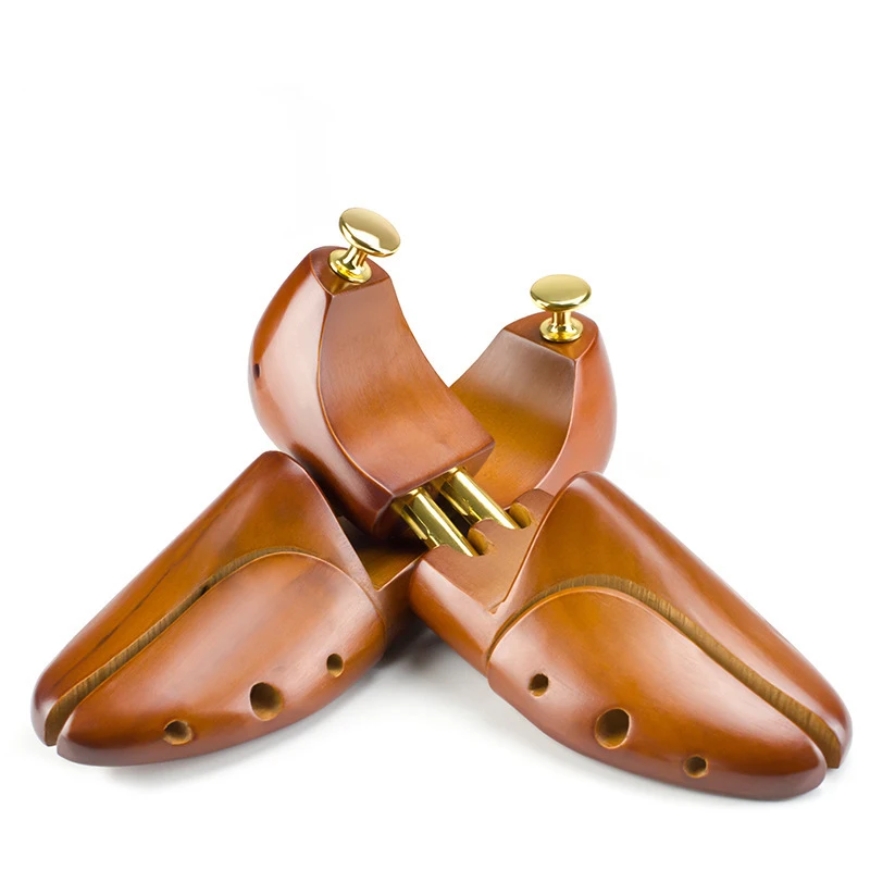 1 Pair Adjustable Shoe Trees Solid Wood Men's and Women's Shoe Support Knob Shaping Care Stretcher Shaper