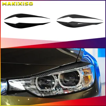 Auto Headlight Lamp Eyebrows Cover Trim Stickers For BMW 3 Series F30 F31 318i 320i 2012-2018 Car Eyelids Lids New ABS Carbon 1