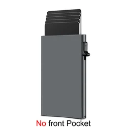 Sleek RFID - Blocking Metal Wallet - Slim Minimalist Card Case in Black (Grey A)