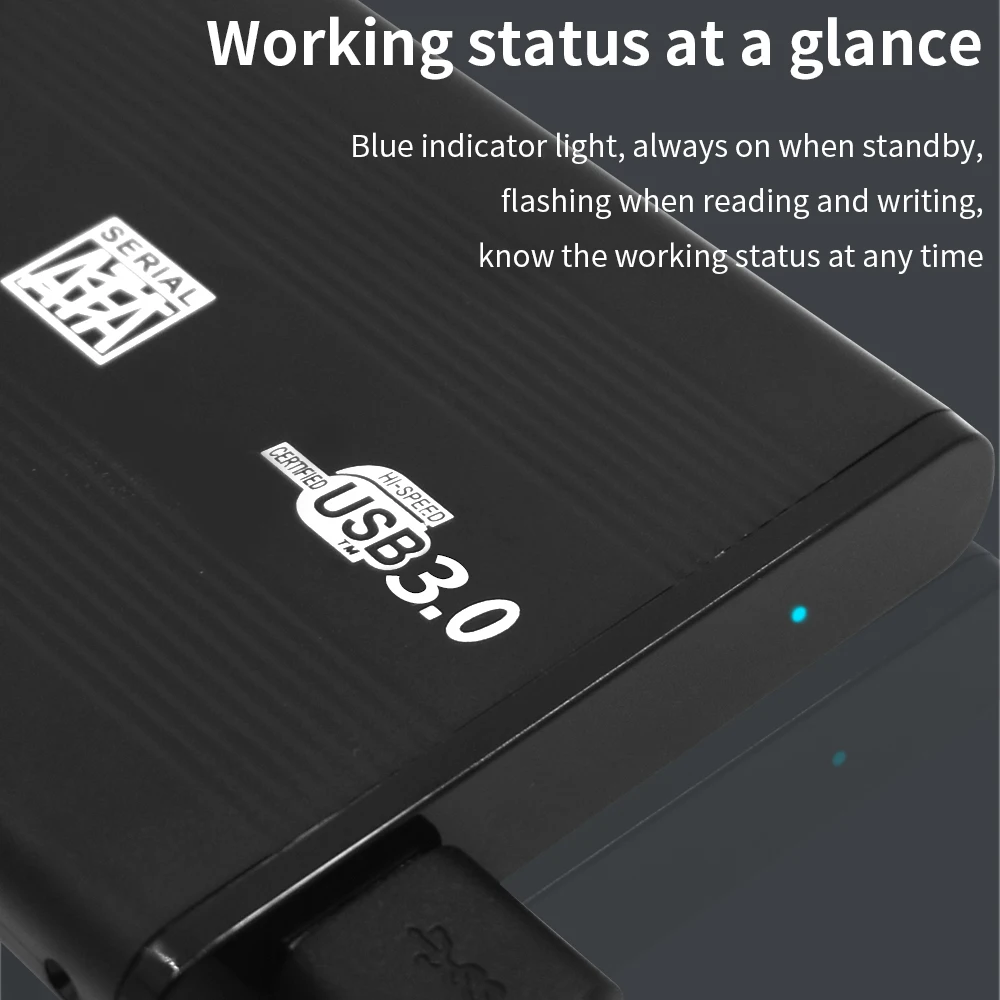 TISHRIC- HD ̽ 2.5 HDD ̽ SSD ϵ ̺ ڽ Ŭ SATA to USB 3.0/2.0 ϵ ũ ̽ , ִ 6Gbps 10 ׶Ʈ