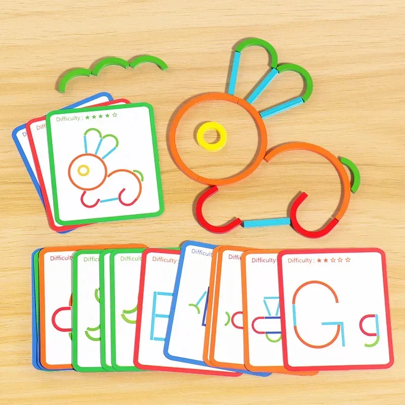 Magnets Jigsaw Puzzle Baby Toys Montessori Materials Geometric Shape Matching Educational Toys for Children Magnetic Tangram 3