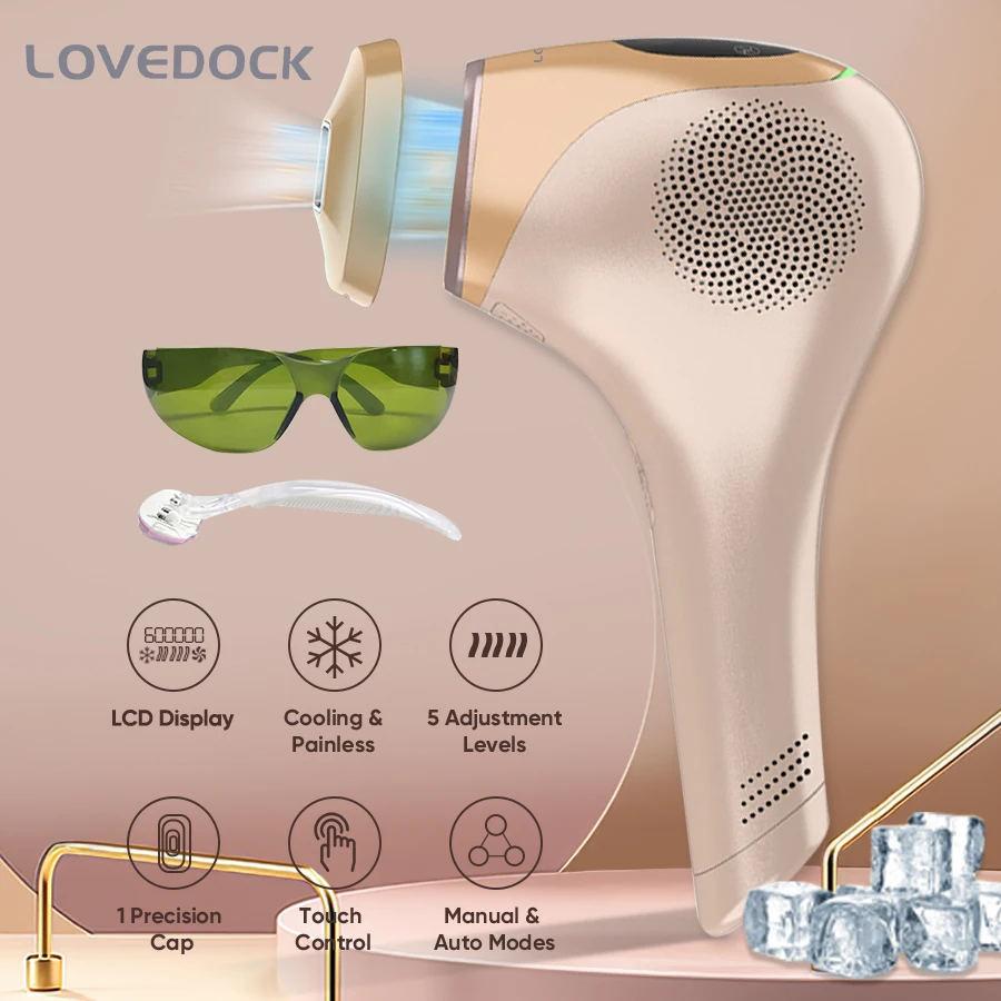 

Cooling Laser Epilator for Women IPL Hair removal 2 Windows Painless for Whole Body Touch LCD Permanent TrimmerFree Shipping