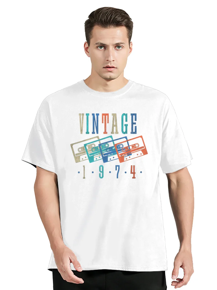 Hergestellt im Jahr 1974, limitierte Auflage, Baumwoll-T-Shirt für Herren, Streetwear, lässiges T-Shirt, neues O-Ausschnitt, übergroßes T-Shirt, modische Tops, Herrenbekleidung – Detail 7