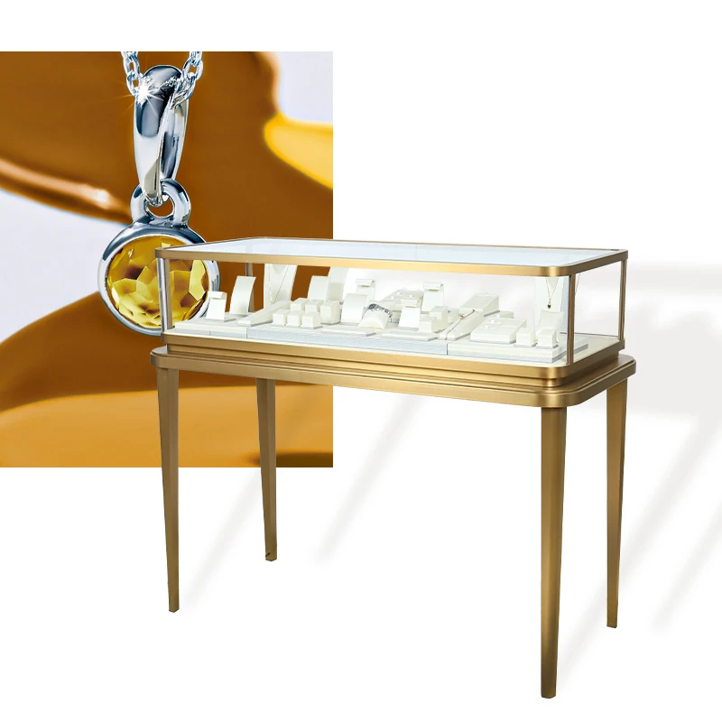 Jewelry store furniture stainless steel display cabinet cosmetics perfume watch showcase for showroom display