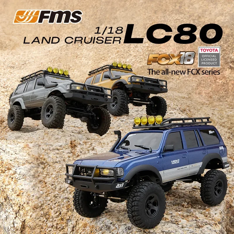 Fms 1/18 Lc80 크루저 오프로드 4 륜 구동 Rc 클라이밍 차량, 완전히 새로운 Fcx 리모컨 전기 시뮬레이션 자동차 모델