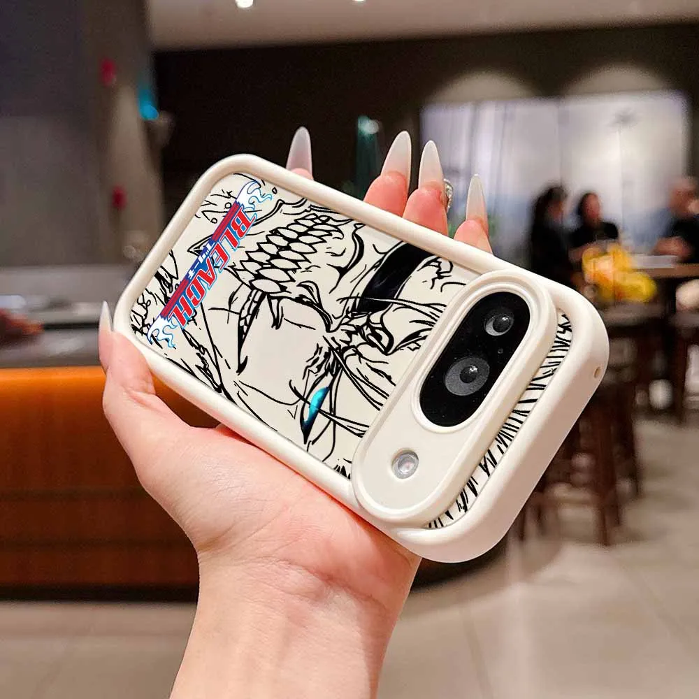 Bleach-Inspired Soft TPU Phone Case with Eyes Ladder Design and Lanyard Attachment