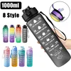 Botella de agua motivacional para deporte 750ml / 1000ml: Sin fugas Emoape