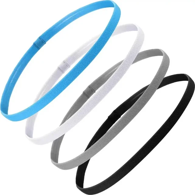 1PCs Simple unisex sports hairband non-slip silicone strip sweat guide elastic headbands yoga running fitness hair accessories 5