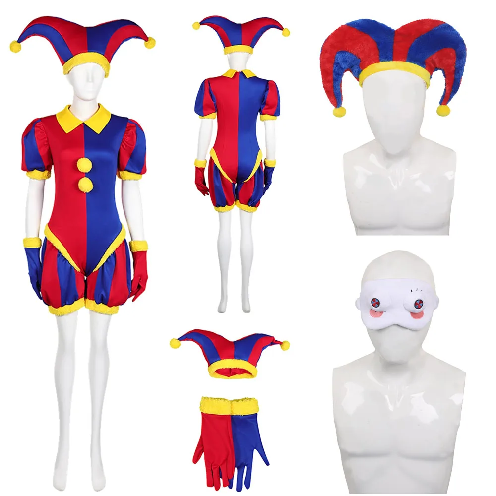 

Pomni Cosplay Fantasia Cartoon TV Amazing Cosplay Digital Circus Costume Disguise Women Girl Roleplay Fantasy Halloween Carnival