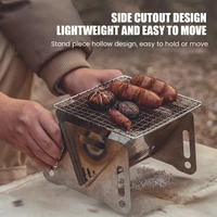 304 Stainless Steel Barbecue Grill Stove Folding Firewood Heater Firepit Outdoor Stove IGT Table Stove Camping Charcoal Stove 1