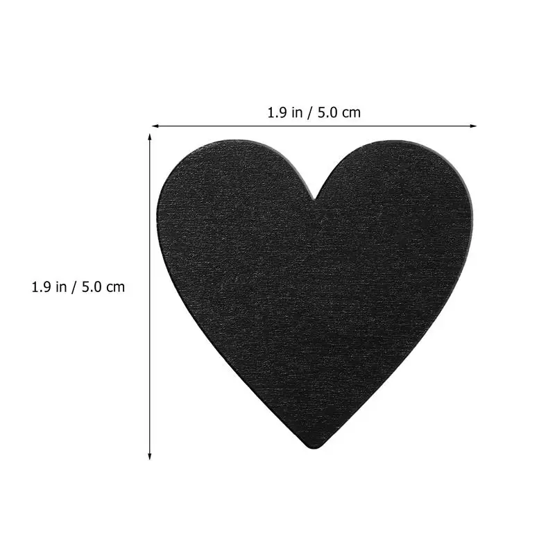 검은 사랑 심장 모양 나무 조각 조각 칠판 20pcs 5x5cm DIY 공예 Scrapbooking 웨딩 카드 테이블 장식