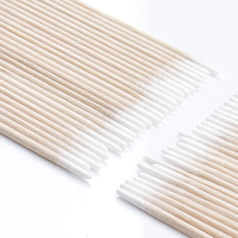 Disposable Double Head Cotton Swab Ear Cleaning Wood Sticks Eyelash Extension Glue Remover Microbrush Makeup Tools 100/300 Pcs