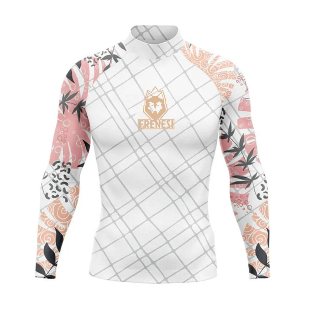 Men Rashguard UV+50 Protection Long Sleeve Surfing T-shirt