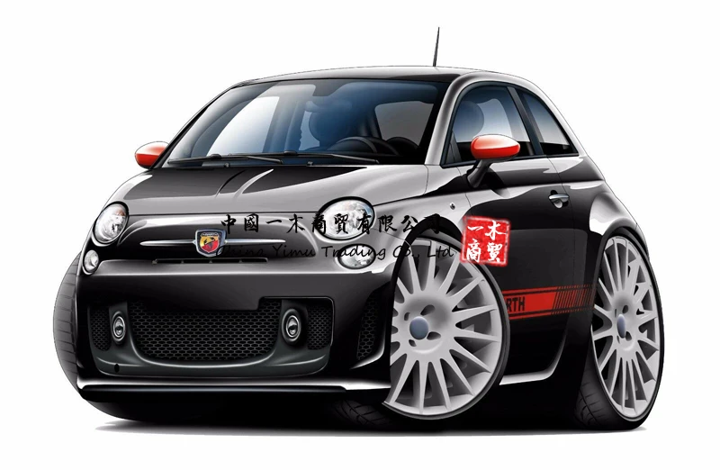 

Микро автомобили 500 Abarth мультфильм автомобиль стена графическая Наклейка Стикер человек пещера инструменты