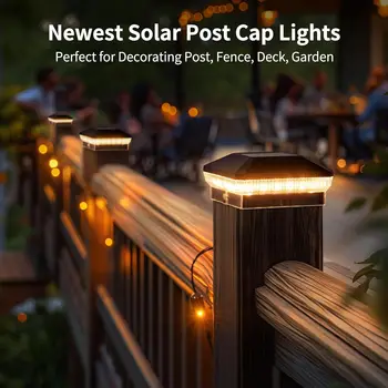 6 Pack 4x4 Solar Post Lights Outdoor, 40 LEDs 30 Lumens Fence Post Solar Lights Outdoor with 3 Modes 5