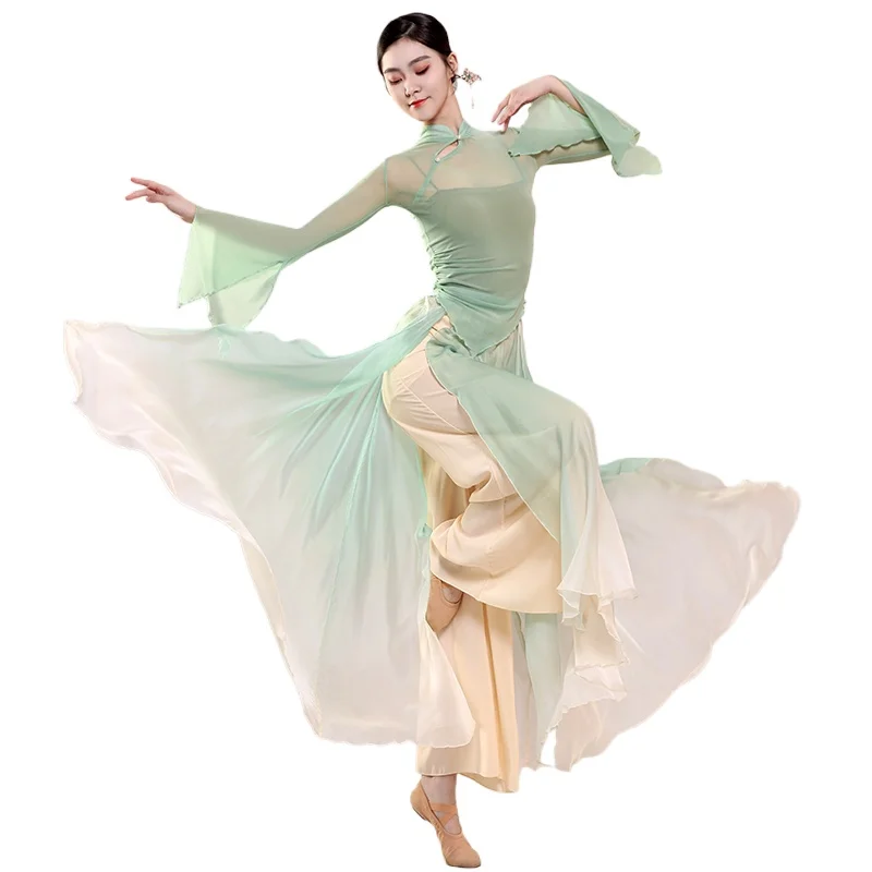 

Ткань для классических танцев, Новый эластичный Топ из марли, элегантная марлевая одежда, тренировочная одежда, Одежда для танцев в Китае, одежда для выступлений