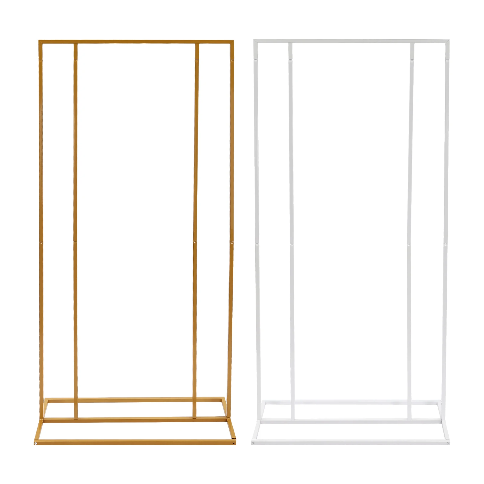 1m*2m Metal Wedding Backdrop Stand Heavy Duty Balloon Arched Frame Flower Display Rack for Birthday Party Decor Gold/White