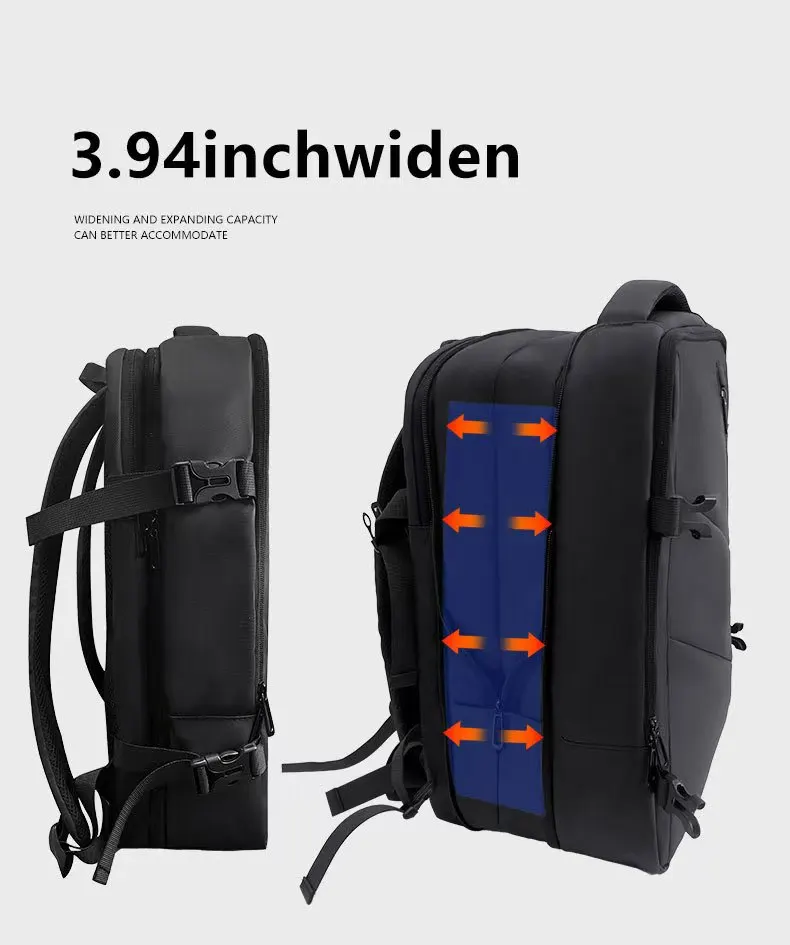 EleJrny Men Business Capacity 17.3Laptop Backpack Large Capacity Expandable Backpack Waterproof USB Travel backpacks men camping
