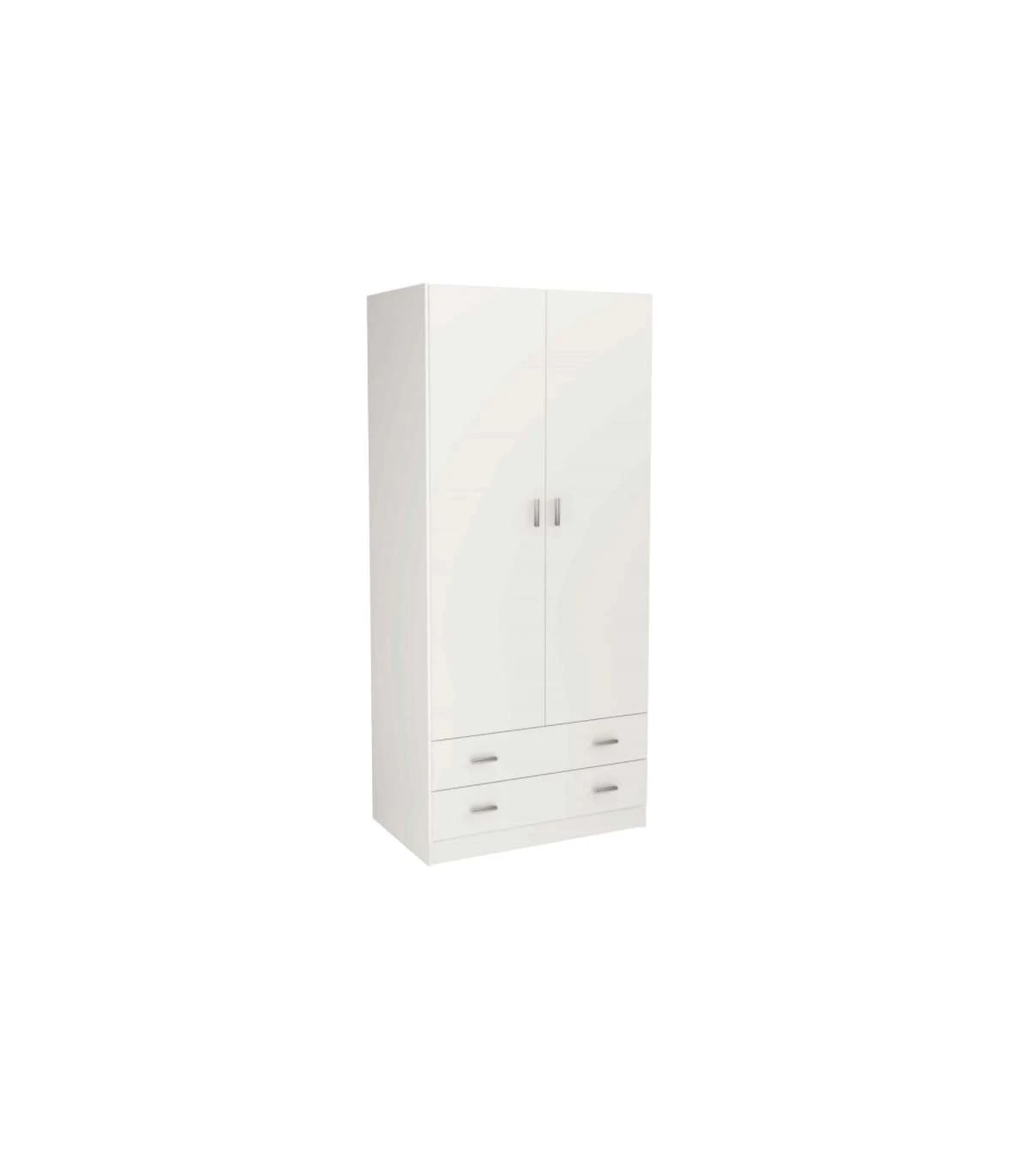 Armarios roperos 2 puertas abatibles 2 cajones acabado blanco cm (alto)80,4 cm(ancho)52 cm(fondo) MD BLOCK|Guardarropa| -