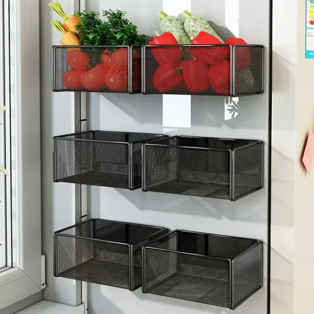 Magnetic Storage Rack Refrigerator Outer Magnet Hanging Divine Artifact Portable Kitchen School on The Bed Snack Storage Shelves