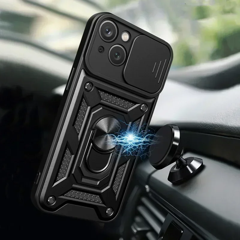 Shockproof Armor Slide Camera Lens Protection Case with Hard Shell