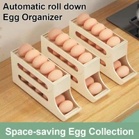Boîte de rangement d'œufs au réfrigérateur, support à défilement automatique, boîte de rangement, panier à œufs, conteneurs alimentaires, organisateur de réfrigérateur 5