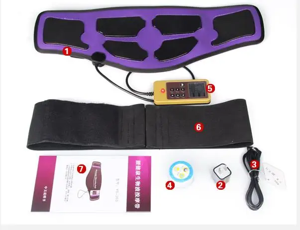 slimming massage belt heat electric pulses tone abdominal muscle stimulator EMS acupuncture tens physiotherapy