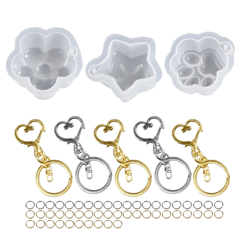 

Five-pointed Star Claw Plum Keychain Silicone Mold for Valentine Gift Craft