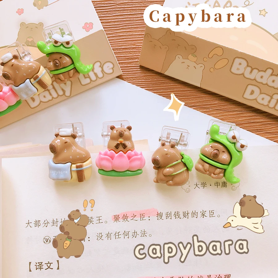 Cute Paper Clip Creative Capybara Scrapbook Journal Clip Student Stationery Acrylic Office Binding Photo