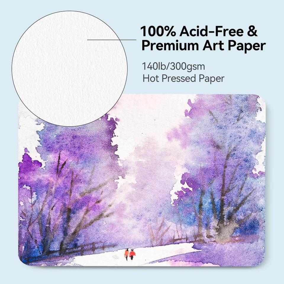 50 Hojas De Papel De Acuarela 4x6 Pulgadas Con Sobres: Tarjetas Postales De Algodón De 300g/m² Para Pintar, Tarjetas De Agradecimiento Y Manualidades