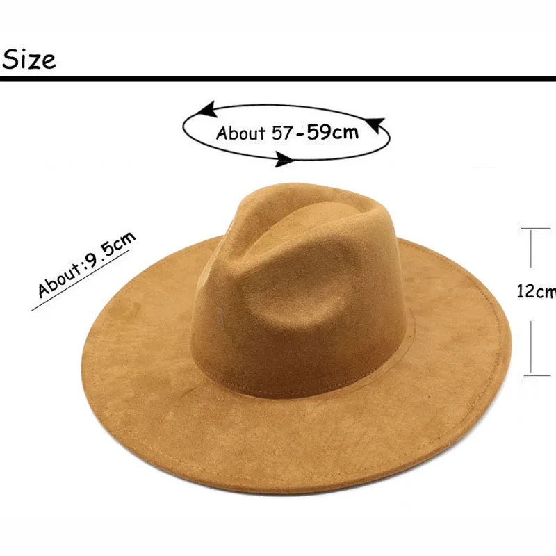 9.5cm Big Brim Suede Top Hat For Women Men Fashion Peach Heart Top Jazz Fedora Hats For Party Wedding Felt Cap fashion hat