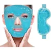 Cooling Ice Face Eye Mask for Reducing Puffiness, ,Hot/Cold Pack with Soft Plush Backing (Blue(1* Eye Mask+1*Face Mask)) 1