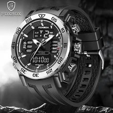 

FOXBOX New Dual Display mens watch Military Waterproof Wristwatch Analog Quartz Digital Clock Sport Alarm watch for men relogio
