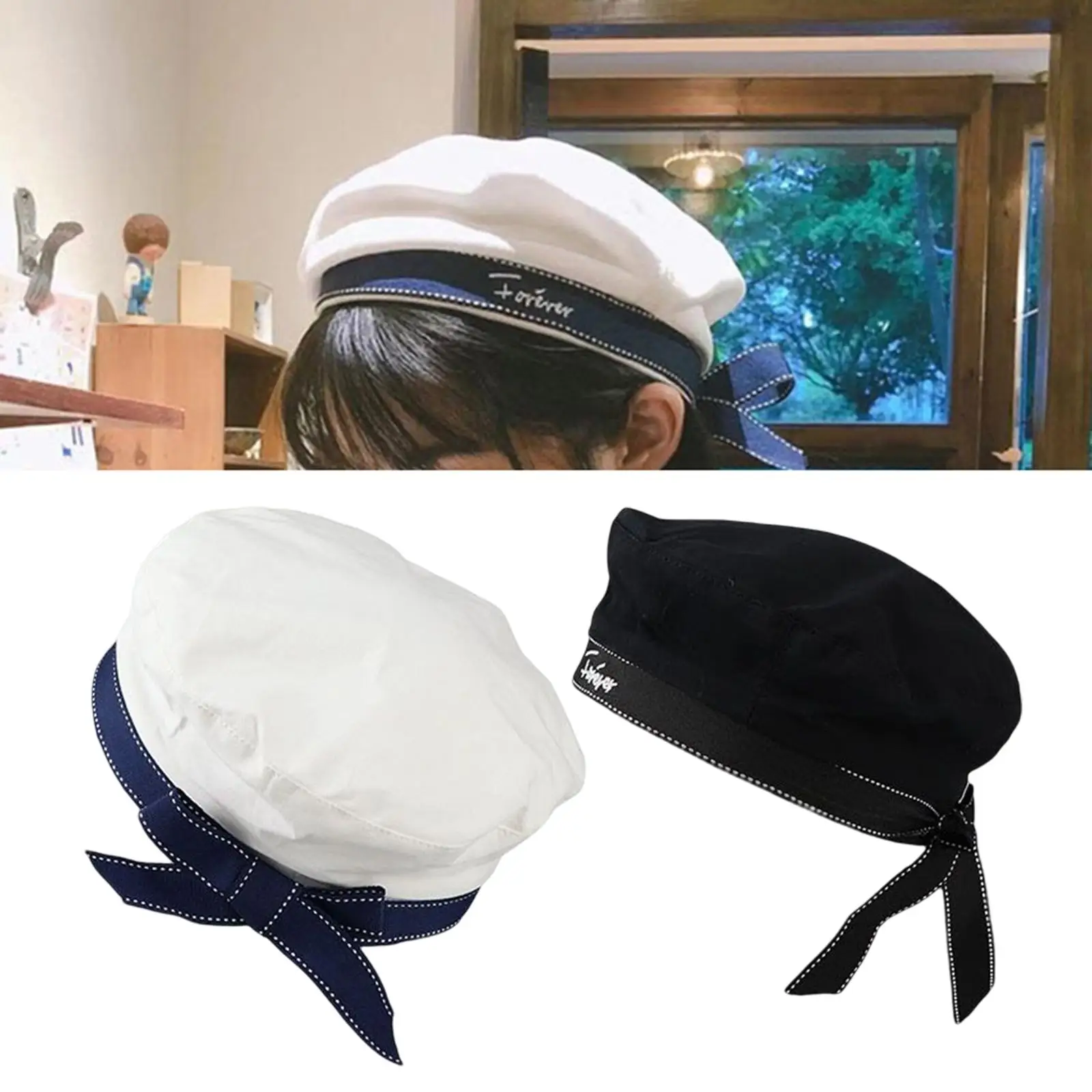 Sailor Hat Women Hats Cute Navy Sailor Hat Stylish Uniform Costume Accessory Cap Adjustable Women Hat Ladies Dress up Summer